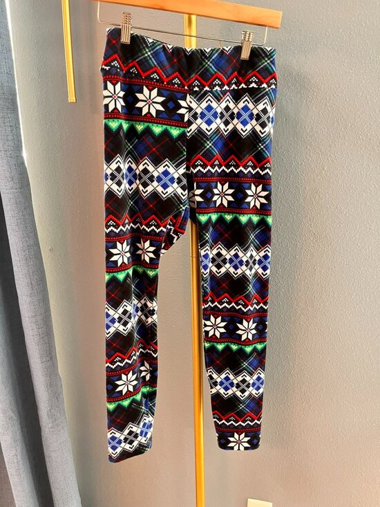 No Boundaries Pants - No Boundaries Fleece Leggings Large 11-13 Fair Isle Plaid Snowflake Winter Pants